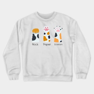 Cat Paw Games: Unleash the Rock, Paper, Scissors Fun Crewneck Sweatshirt